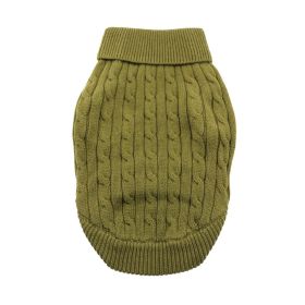 Dog Cable Knit 100% Cotton Sweater     Herb Green (size: X-Small)