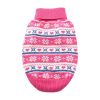 Dog Cable Knit 100% Cotton Sweater    Snowflakes and Hearts Pink