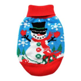 Dog Cable Knit 100% Cotton Sweater    Ugly Snowman (size: large)