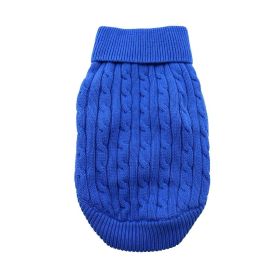Dog Cable Knit 100% Cotton Sweater         Riverside Blue (size: large)