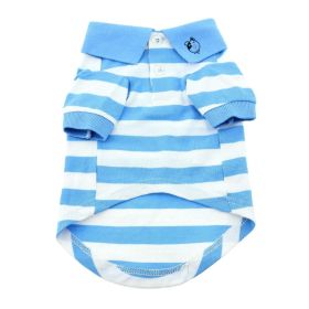 Polos Striped - Blue Niagra & White (size: X-Large)