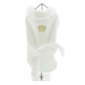 Luxury Dog Bath Robe - Gold Crown (size: large)
