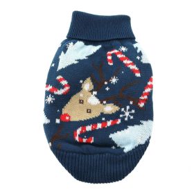 Dog Cable Knit 100% Cotton Sweater  Ugly Reindeer (size: X-Small)