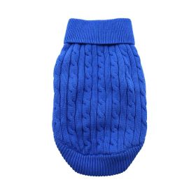 Dog Cable Knit 100% Cotton Sweater         Riverside Blue (size: X-Small)