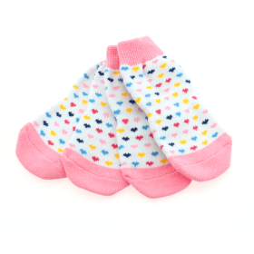 Non-Skid Dog Socks - Hearts (size: medium)