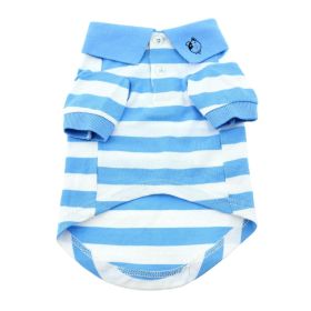 Polos Striped - Blue Niagra & White (size: X-Small)